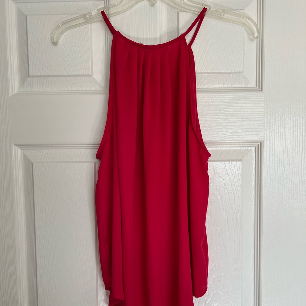 LUSH pink blouse tank bib neck